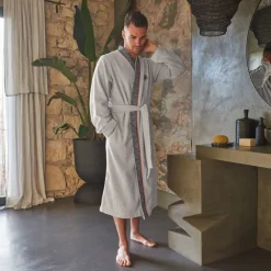 Peignoirs Homme|Carré Blanc Peignoir homme coton col kimono Roland-Garros 2023