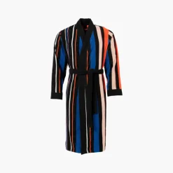 Peignoirs Homme|Carré Blanc Peignoir homme coton col kimono Blocolor