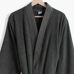 Coffrets Cadeaux|Peignoirs Homme|Carré Blanc Peignoir homme coton col kimono Lotus poivre