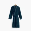 Peignoirs Homme|Carré Blanc Peignoir homme coton moelleux Roméo bleu