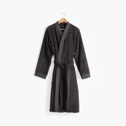 Peignoirs Homme|Carré Blanc Peignoir homme coton moelleux Roméo anthracite