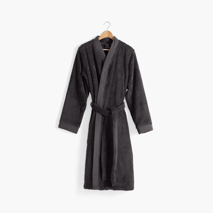 Peignoirs Homme|Carré Blanc Peignoir homme coton moelleux Roméo anthracite