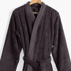 Peignoirs Homme|Carré Blanc Peignoir homme coton moelleux Roméo anthracite