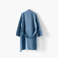 Coffrets Cadeaux|Peignoirs Homme|Carré Blanc Peignoir homme coton nid d'abeille Ilyan bleu grisé
