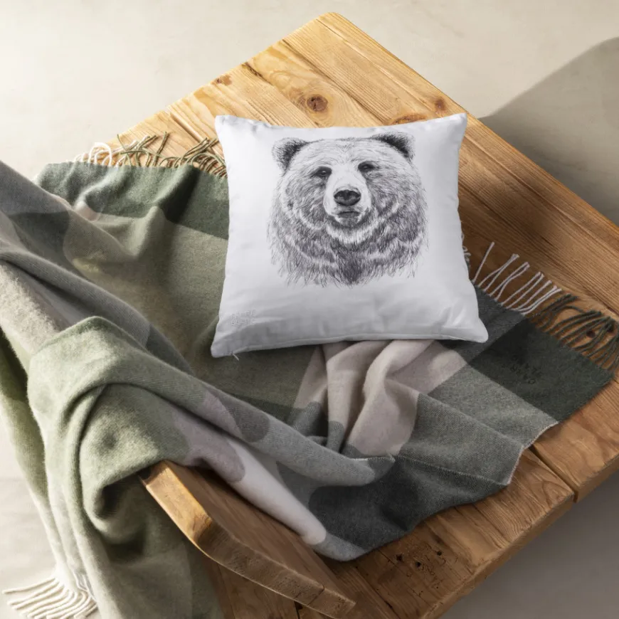 Coffrets Cadeaux|Coffrets Cadeaux|Carré Blanc Plaid laine et cachemire Alpage kaki