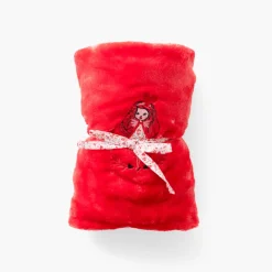Accessoires|Carré Blanc Plaid polaire Mes Rêves rouge tendre