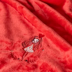 Accessoires|Carré Blanc Plaid polaire Mes Rêves rouge tendre
