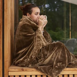 Coffrets Cadeaux|Plaids Et Couvre-lits|Carré Blanc Plaid polaire Oslo bronze