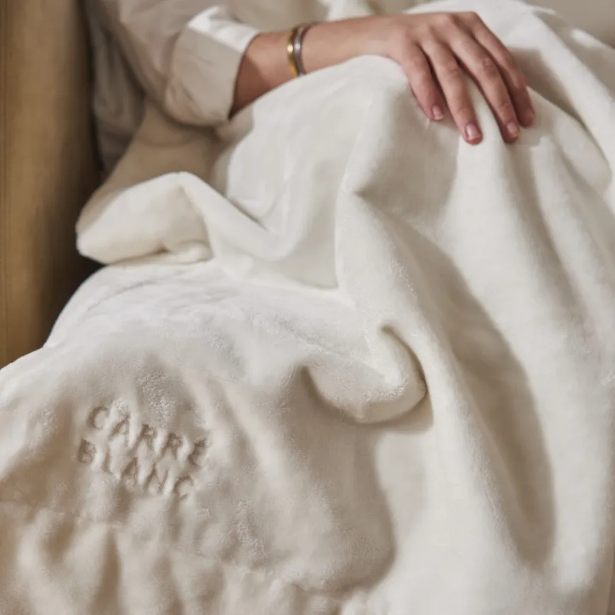 Coffrets Cadeaux|Plaids Et Couvre-lits|Carré Blanc Plaid polaire Oslo ivoire