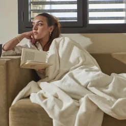 Coffrets Cadeaux|Plaids Et Couvre-lits|Carré Blanc Plaid polaire Oslo ivoire
