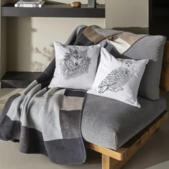 Coffrets Cadeaux|Plaids Et Couvre-lits|Carré Blanc Plaid Tignes gris