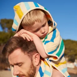 Ponchos|Carré Blanc Poncho coton bio Pinata