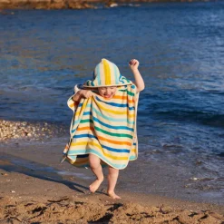Ponchos|Carré Blanc Poncho coton bio Pinata