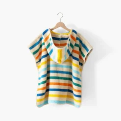 Ponchos|Carré Blanc Poncho coton bio Pinata