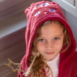 Robes De Chambre|Carré Blanc Poncho enfant Kittyful Cassis
