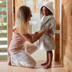 Robes De Chambre|Carré Blanc Robe de chambre bébé polaire à capuche Artica perle