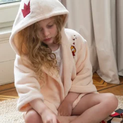 Robes De Chambre|Carré Blanc Robe de chambre bebe polaire à capuche Dessine blush