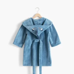 Robes De Chambre|Carré Blanc Robe de chambre enfant polaire Happyful Bleu céleste