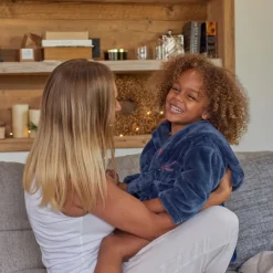 Robes De Chambre|Carré Blanc Robe de chambre enfant polaire à capuche Ptitchic marine