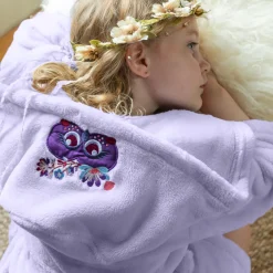 Robes De Chambre|Carré Blanc Robe de chambre enfant polaire à capuche Anouchka parme