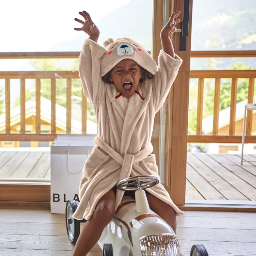 Robes De Chambre|Carré Blanc Robe de chambre enfant polaire à capuche Bearful