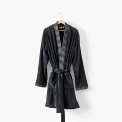 Coffrets Cadeaux|Robe De Chambre Homme|Carré Blanc Robe de chambre homme col kimono Silvalys carbone