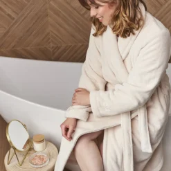 Coffrets Cadeaux|Robes De Chambre Femme|Carré Blanc Robe de chambre polaire femme Romy beige rosé