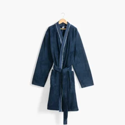 Robe De Chambre Homme|Carré Blanc Robe de chambre polaire homme col kimono Equinoxe marine