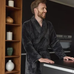 Coffrets Cadeaux|Robe De Chambre Homme|Carré Blanc Robe de chambre polaire homme Gabriel carbone