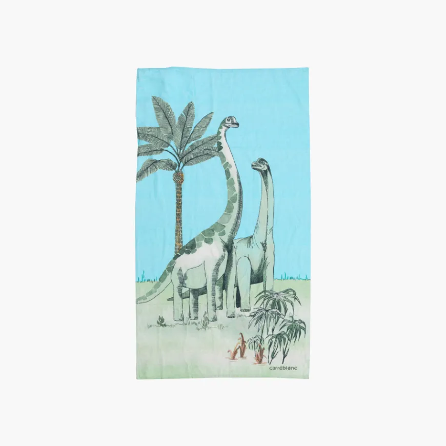 La Plage|Carré Blanc Sac de plage imprimé Dinotopi