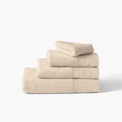Serviettes De Toilette|Carré Blanc Serviette de toilette bouclette de coton biologique Source naturel