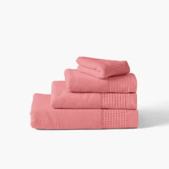 Serviettes De Toilette|Carré Blanc Serviette de toilette bouclette de coton biologique Source pétale