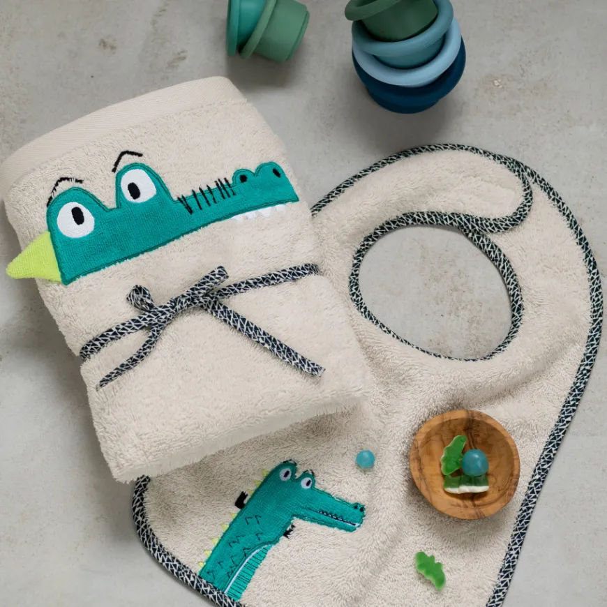 Serviettes De Toilette|Carré Blanc Serviette de toilette bouclette de coton Crocoful