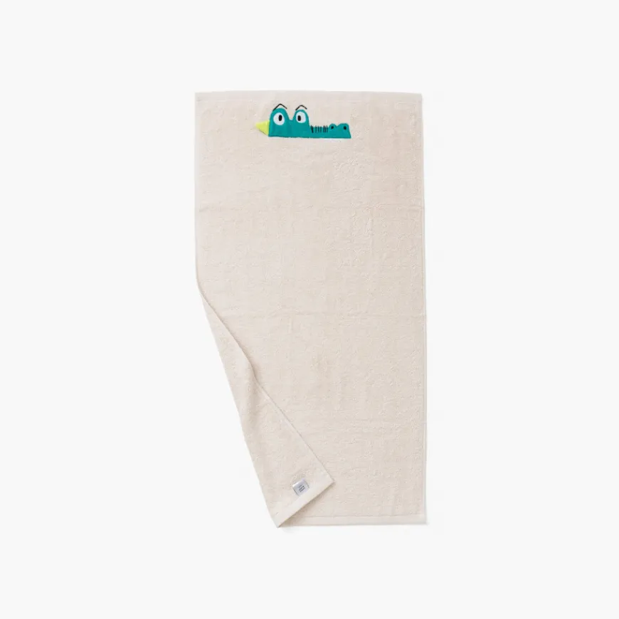 Serviettes De Toilette|Carré Blanc Serviette de toilette bouclette de coton Crocoful
