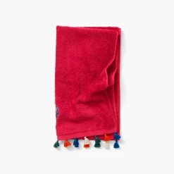 Serviettes De Toilette|Carré Blanc Serviette de toilette bouclette de coton Balata framboise