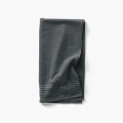 Serviettes De Toilette|Carré Blanc Serviette de toilette bouclette de coton biologique Source fusain