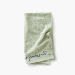 Serviettes De Toilette|Carré Blanc Serviette de toilette bouclette de coton Simones eucalyptus