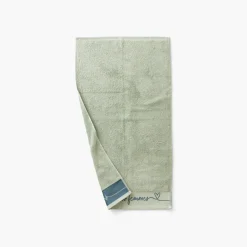 Serviettes De Toilette|Carré Blanc Serviette de toilette bouclette de coton Simones eucalyptus