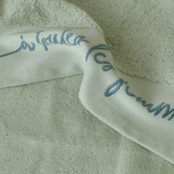 Serviettes De Toilette|Carré Blanc Serviette de toilette bouclette de coton Simones eucalyptus