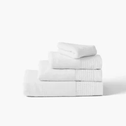 Serviettes De Toilette|Carré Blanc Serviette de toilette bouclette de coton biologique Source blanc