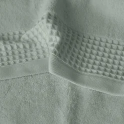 Serviettes De Toilette|Carré Blanc Serviette de toilette bouclette de coton biologique Source lichen