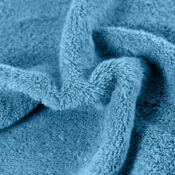 Serviettes De Toilette|Carré Blanc Serviette de toilette coton et viscose de bambou Abysse bleu