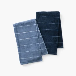 Serviettes De Toilette|Carré Blanc Serviette de toilette coton Hypnotic marine