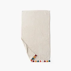 Serviettes De Toilette|Carré Blanc Serviette de toilette coton Eclats naturel