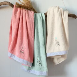 Serviettes De Toilette|Carré Blanc Serviette de toilette coton biologique Festine rose sorbet