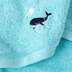 Serviettes De Toilette|Carré Blanc Serviette de toilette coton Atlantis lagon