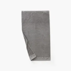 Serviettes De Toilette|Carré Blanc Serviette de toilette coton Titane gris étain