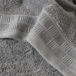 Serviettes De Toilette|Carré Blanc Serviette de toilette coton Titane gris étain