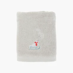 Serviettes De Toilette|Carré Blanc Serviette de toilette coton Artica perle