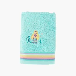 Serviettes De Toilette|Carré Blanc Serviette de toilette coton Calliopé lagon